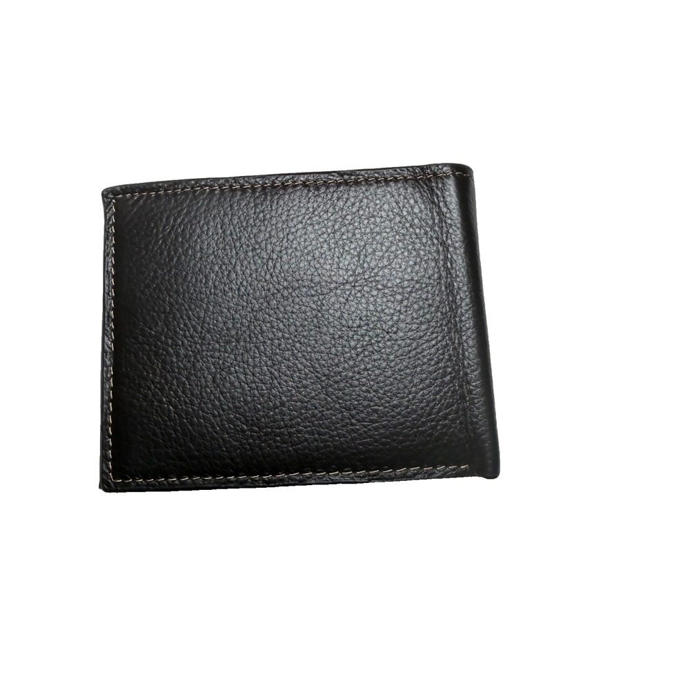 MK Michael Kors Men's Brown Pebbled Leather Slim Bifold Wallet - Dark Brown - Picture 2 of 8